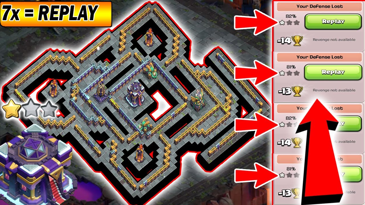 7x Replay Base Th15  Only 1 Star Th15 War Base + Link  Anti 1 Star Th15 Legend Base Link