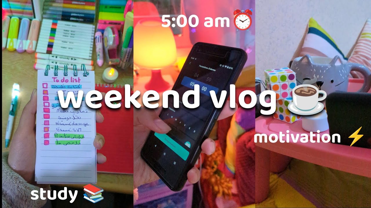 🎯weekend vlog ✨ روتيني في الويكند أيام الدراسة 📚 انتاجية🔥تحفيز⚡