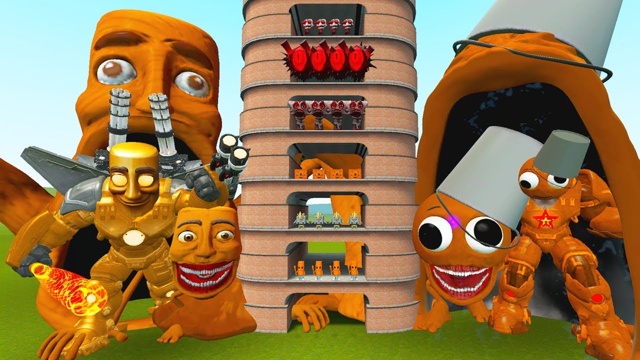 TALLGRASS LITTLE TO BIG ALL BROW SPRUNKI VS TUNG TUNG SAHUR PHASES 1 - 10 FAMILY in Garry's Mod !