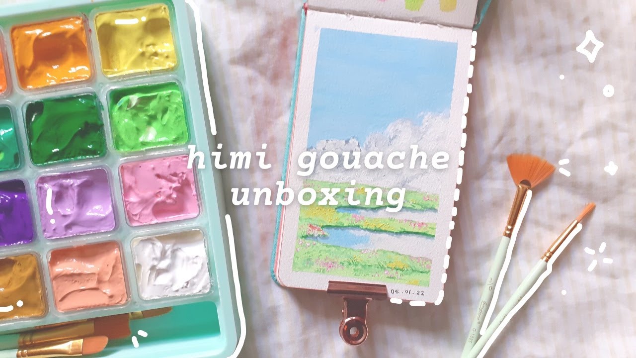 miya himi jelly gouache unboxing + speedpaint with me 🌱