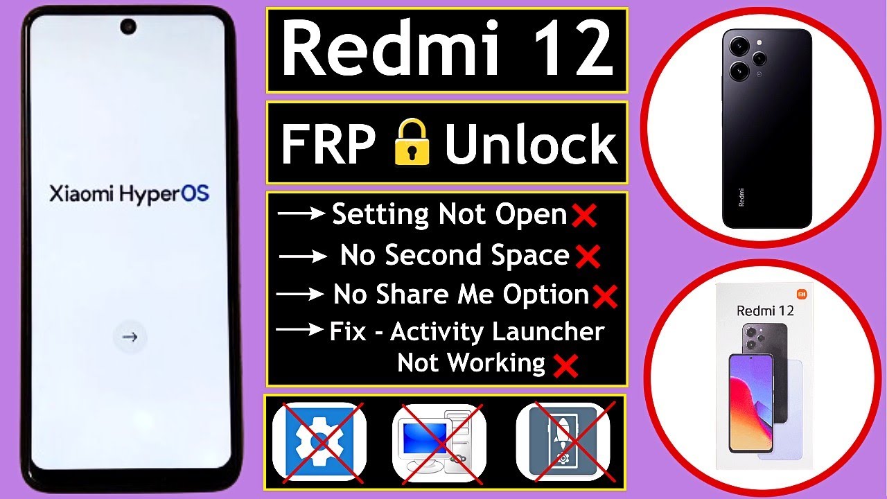 Redmi 12 Frp Unlock 2026 | Xaiomi Redmi 12 Hyperos Google Account Remove Without Second Space