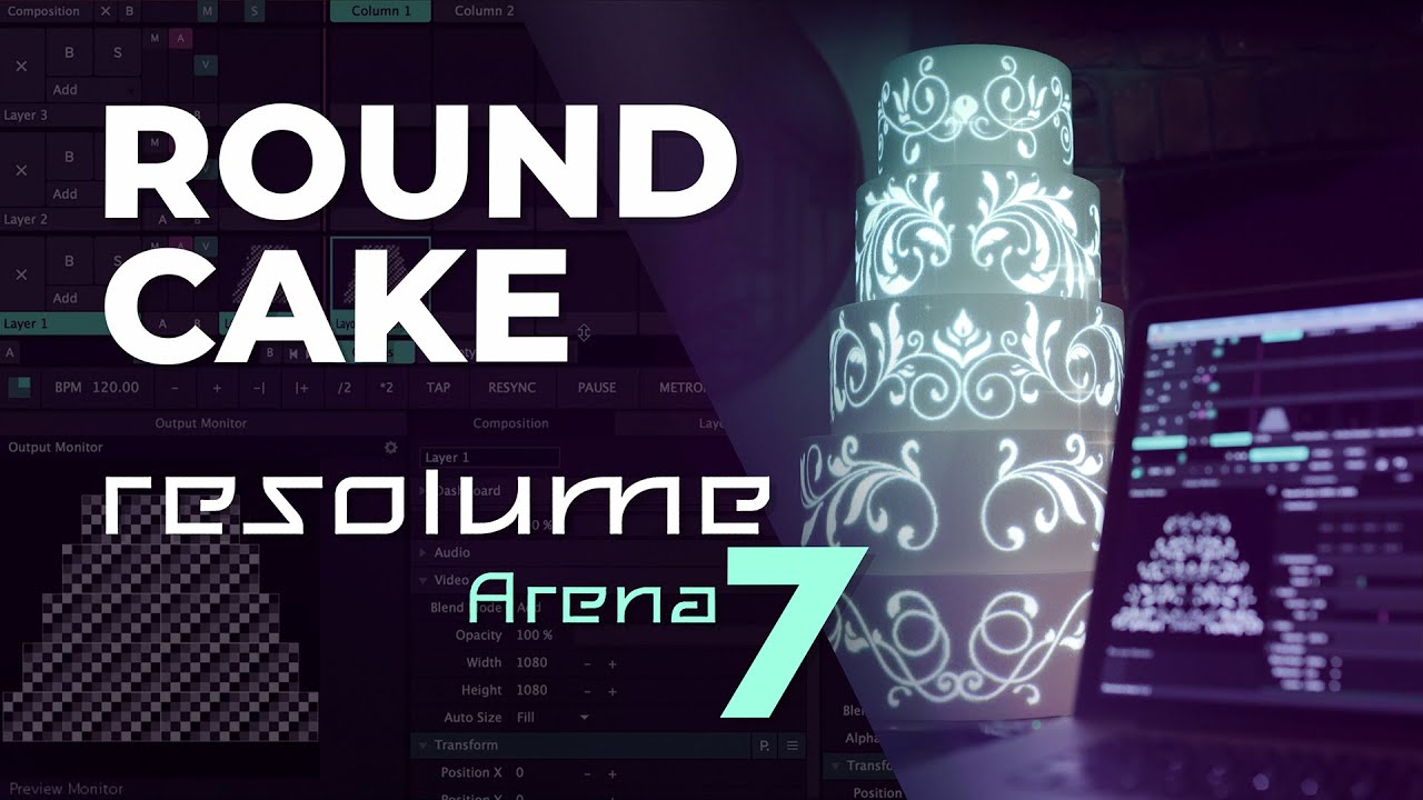 Проекционное картирование круглого торта в учебном пособии Resolume