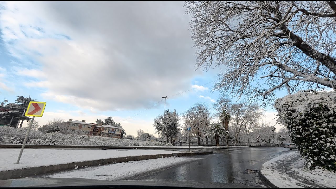 ASMR 4K Drive in Istanbul | A Chionophile’s Turn Back | First Snow on the Road