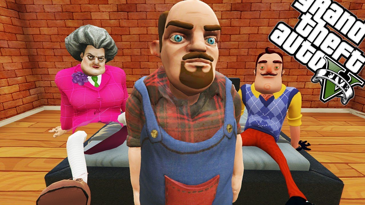 SCARY TEACHER HELLO NEİGHBOR EVİNDEN KAÇTI - GTA 5 MODS #gta5 #helloneighbor #scaryteacher3d