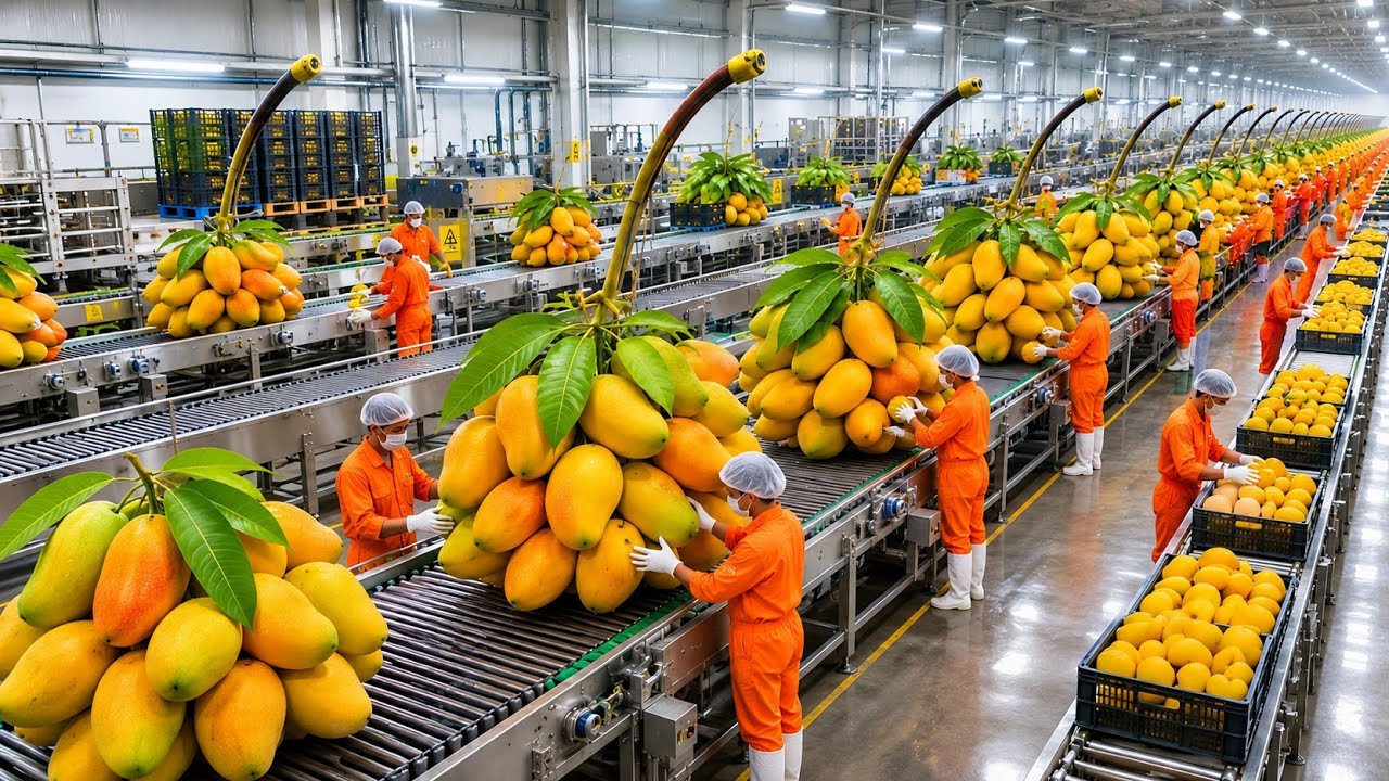 Inside a Massive Dried Mango Factory 🍋 | Amazing Mango Processing & Packaging for Global Export