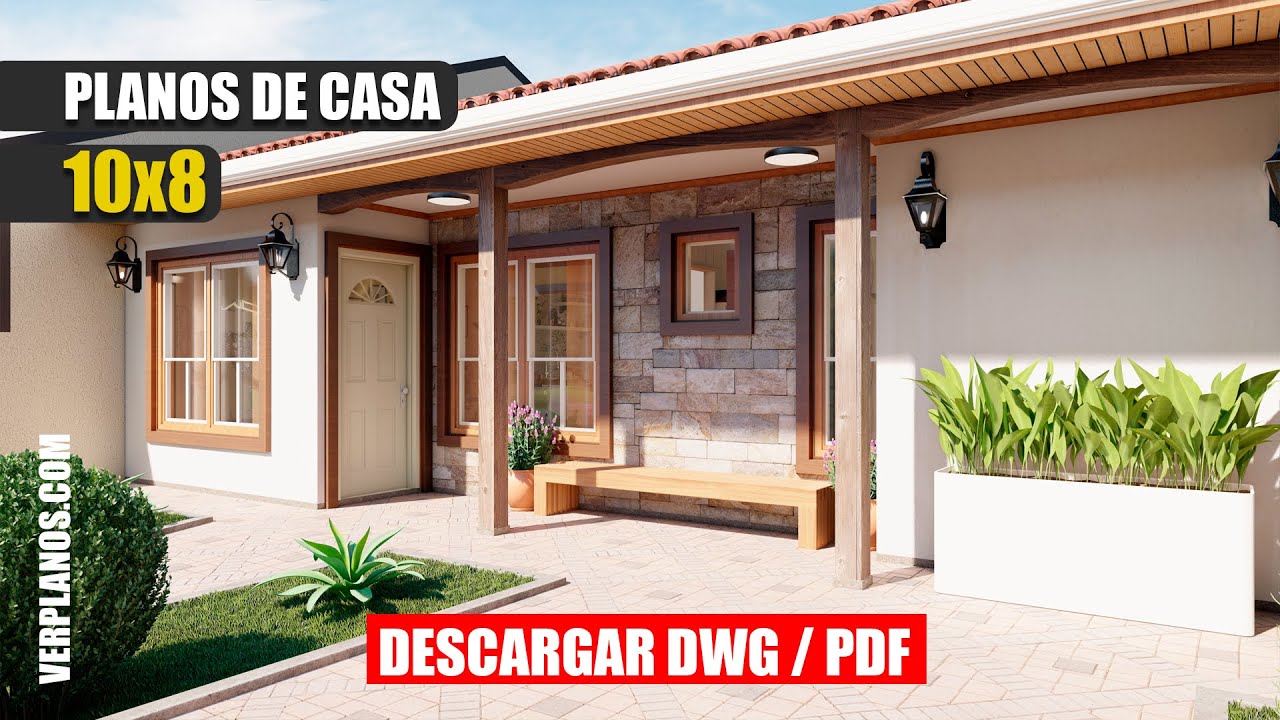 🟩 Hermoso Planos de Casa #3 Dormitorios #2 Baños (DWG / PDF)