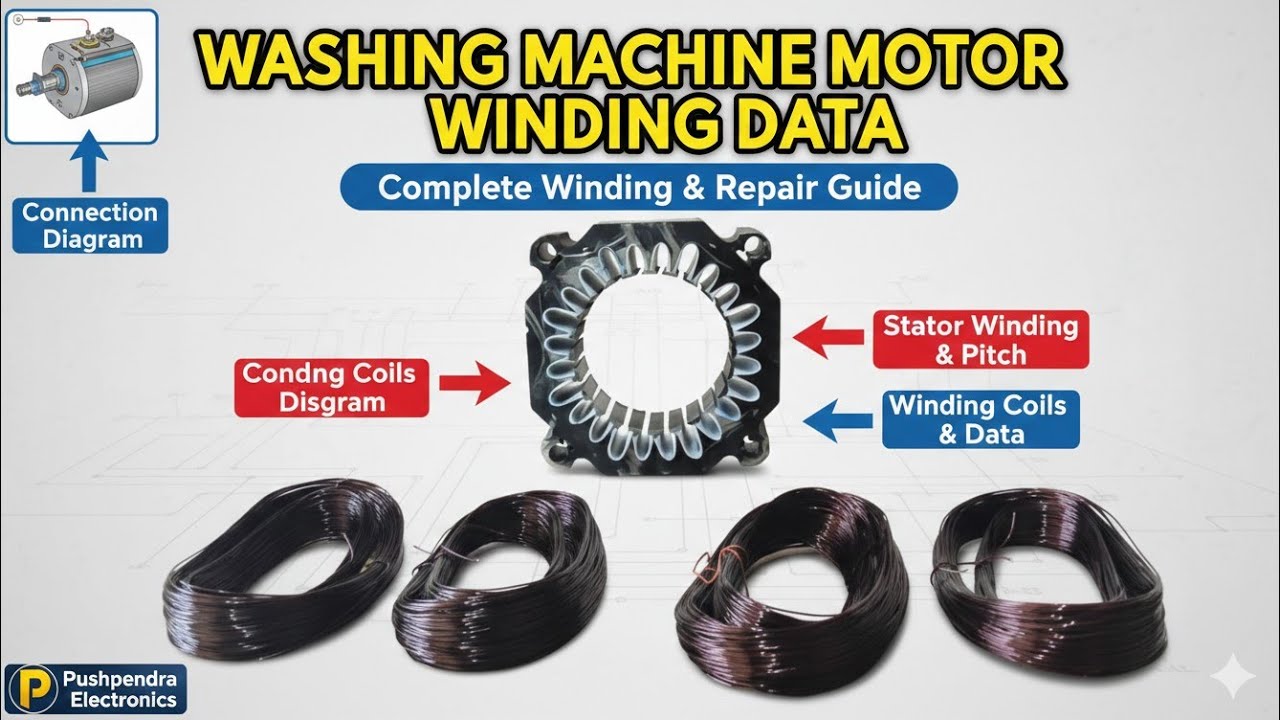 washing machine motor winding | washing machine wash motor winding | washing  wash motor connection 