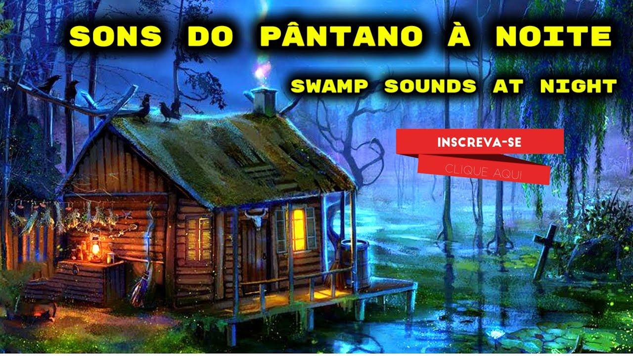 Sons do p&acirc;ntano &agrave; noite -sapos, grilos, chuva leve l Swamp Sounds at Night - Frogs, Crickets, Light