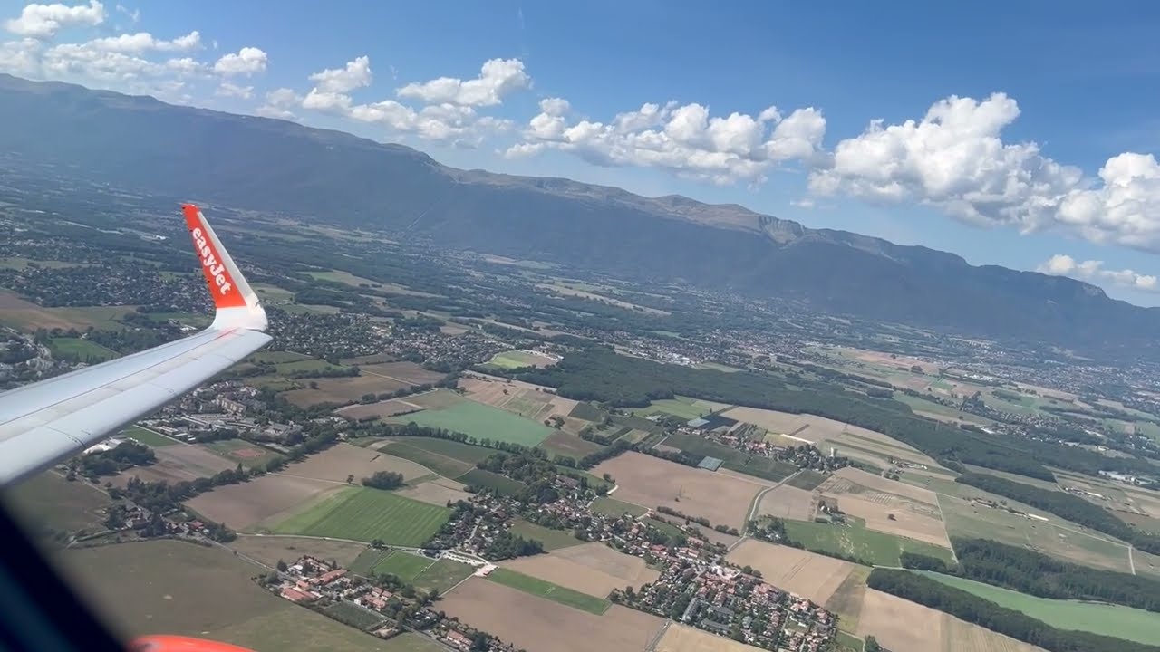 EasyJet A320 - Geneva airport LSGG takeoff (inc Lake Geneva/Leman) - September 2023