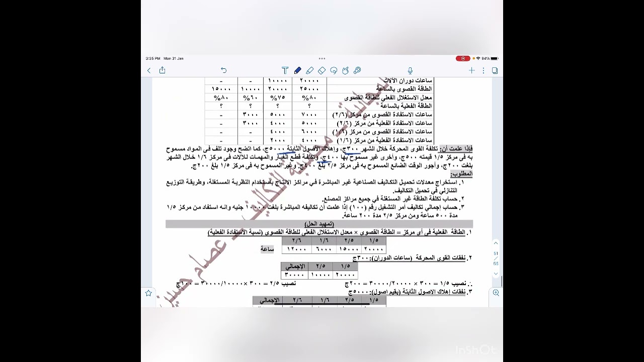 مراجعه من الرابع الي السادس وحل ملزمه الجامعه (محاسبه التكاليف الفرقه الثانيه )