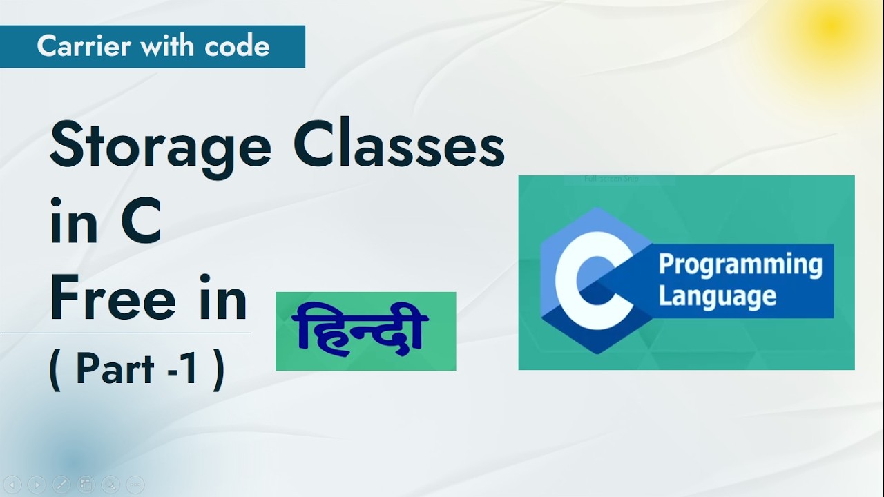 L9 Storage Classes in C Explained ( Part -1 ) | Carrier With Code (CWC)