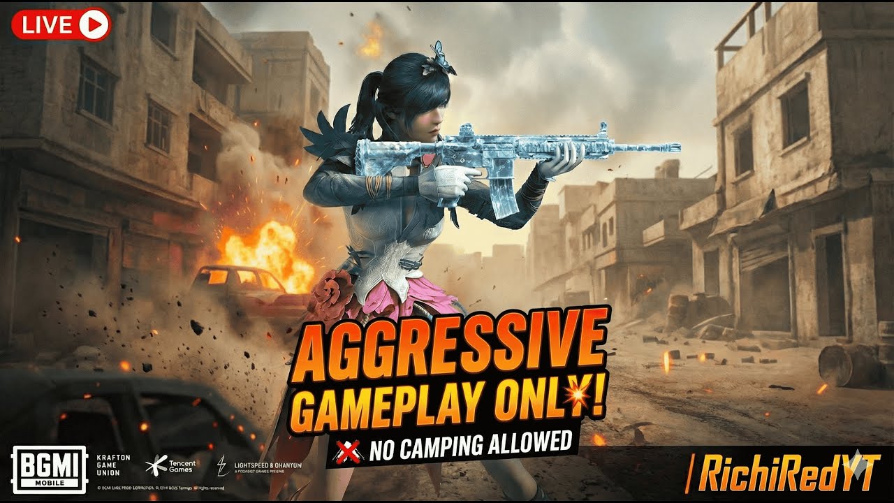 Aggressive Gameplay Only! 💥 No Camping allowed 🤬| RichiRedYT  #BGMI #BGMILive #gaming #livestream