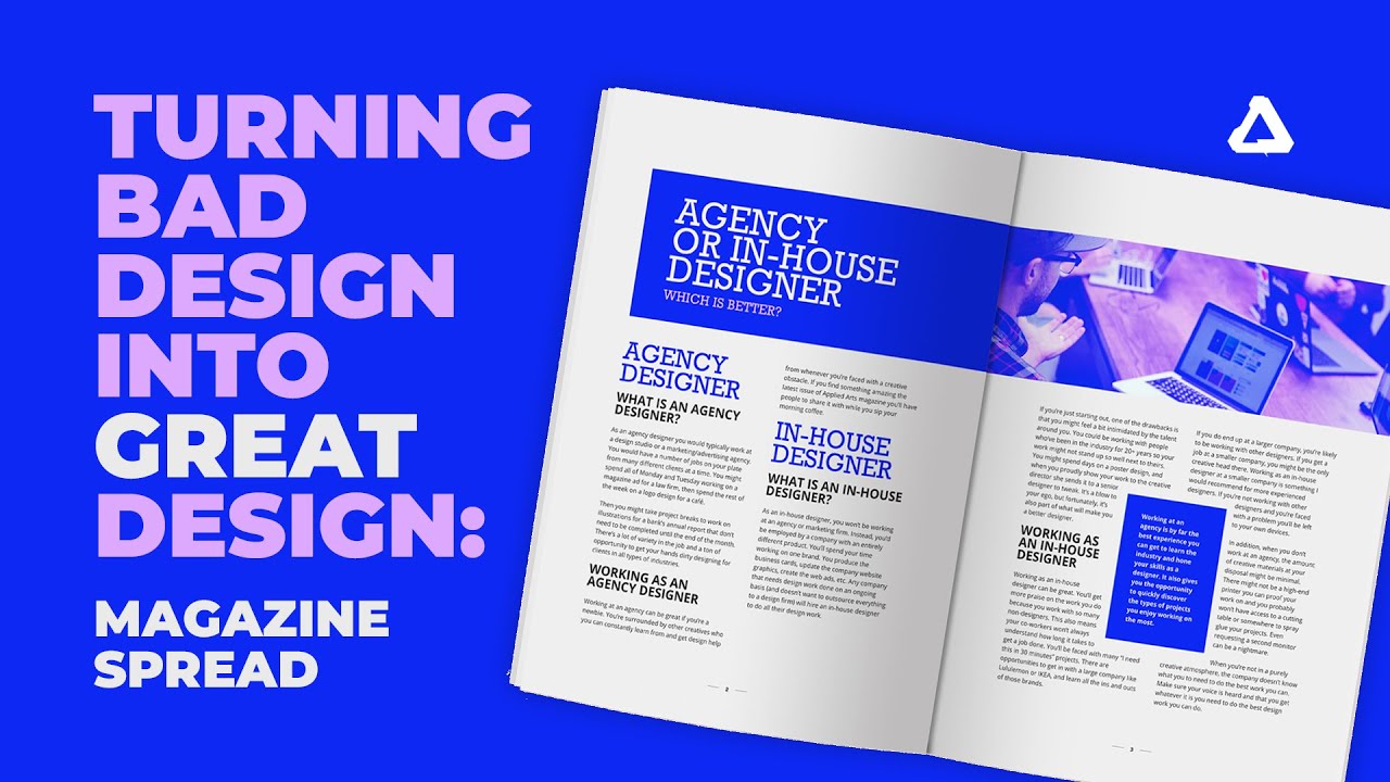 Turning BAD Design Into GREAT Design - Magazine Spread in Affinity Publisher | Speed Art