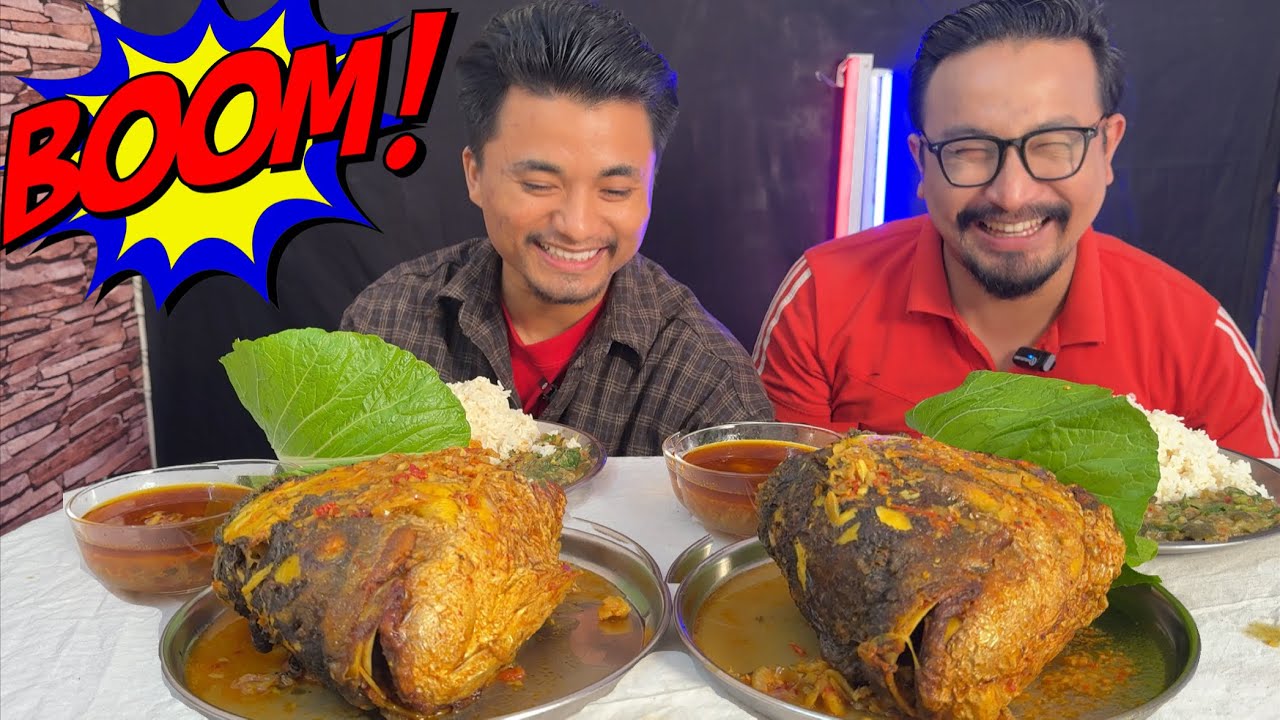 5 KG Salmon Fish Head Curry eating challenge| Fish Curry Mukbang| Eating show