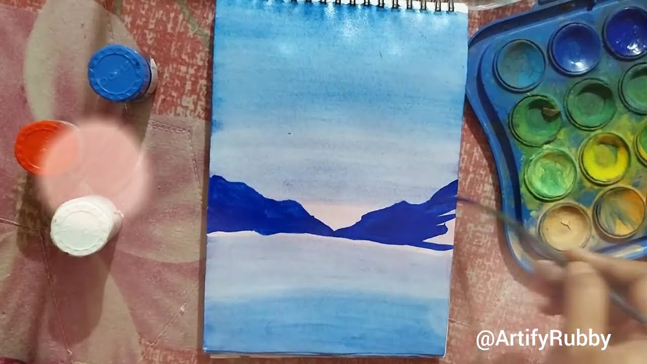 Watercolor Painting Tutorial - Purple Sunset (beginner to intermediate)