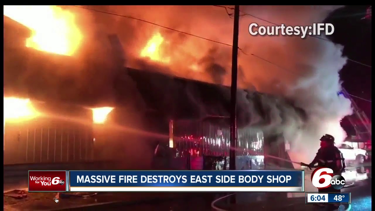Fire causes $750K damage at Indy auto body shop
