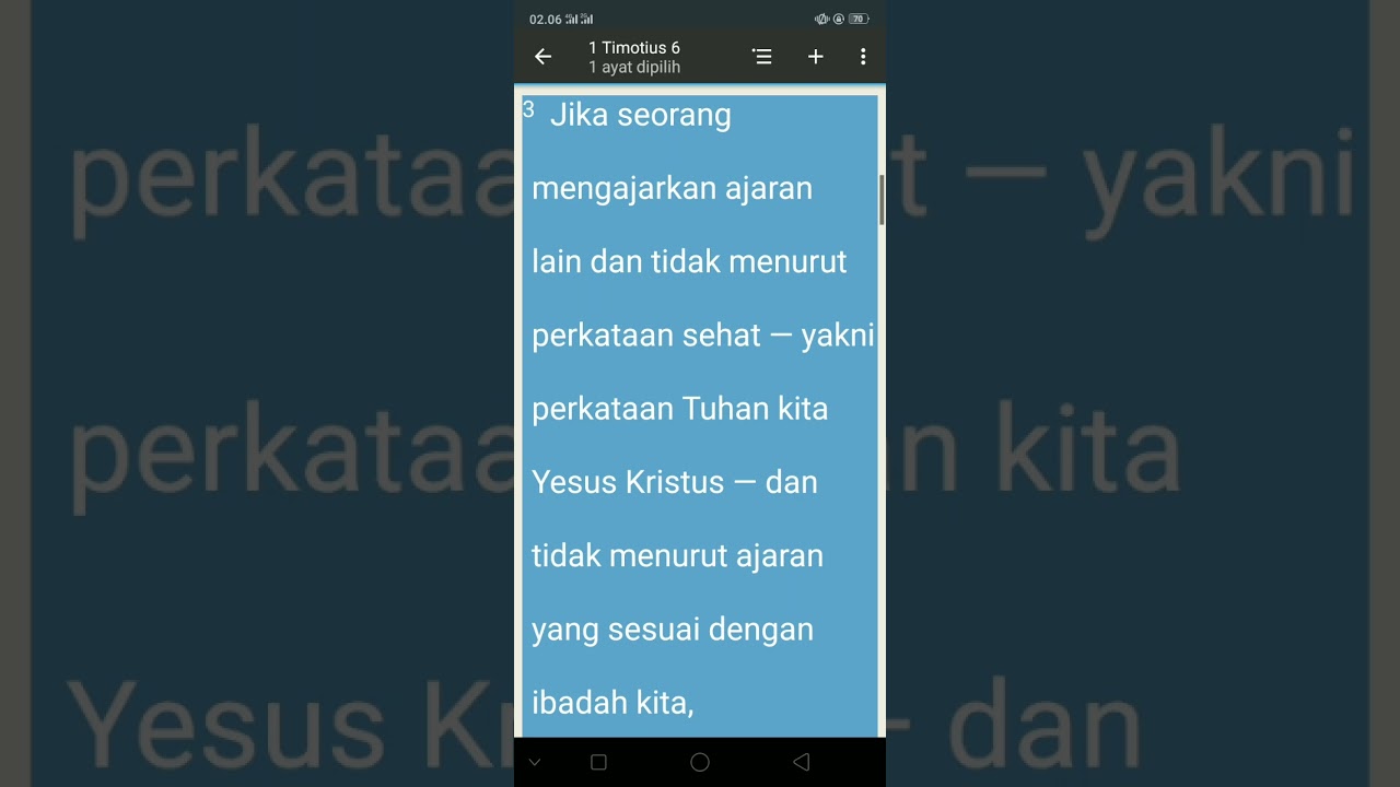 KITAB SUCI 1 TIMOTIUS 6:3(TB)