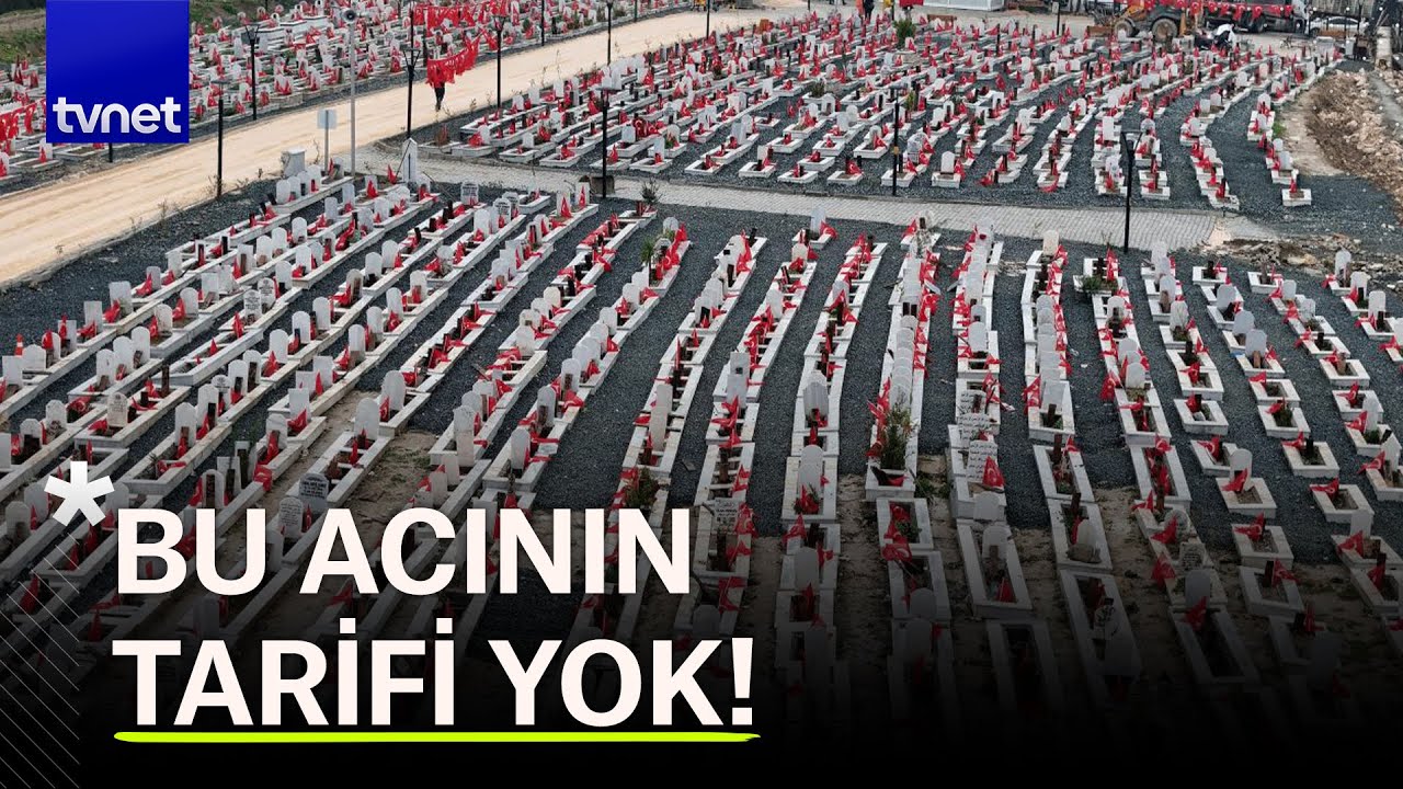 Hatay'da deprem mezarlığı Türk bayraklarıyla donatıldı