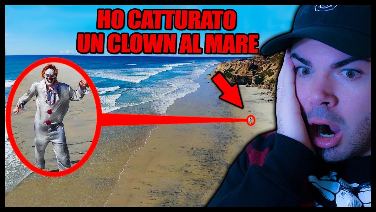 HO CATTURATO UN KILLER CLOWN SULLA SPIAGGIA 🤡 *spaventoso* DRONE REACTION