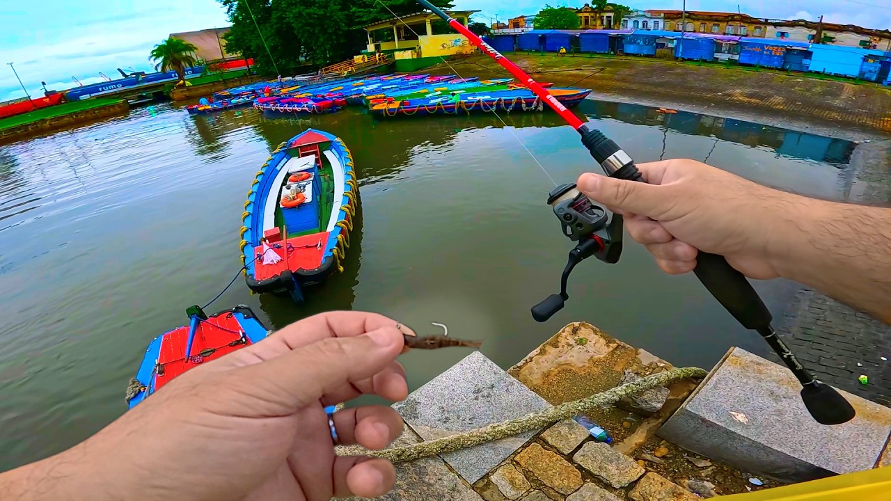 VOCÊ ACHA FEIO? O PEIXE NÃO! Cor de isca que pega? Pescaria de robalo em Santos com isca artificial!