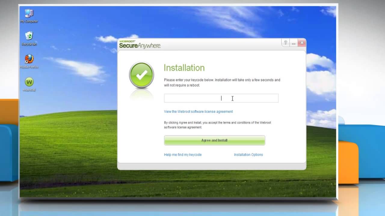 How to install Webroot&reg; SecureAnywhere in Windows&reg; XP