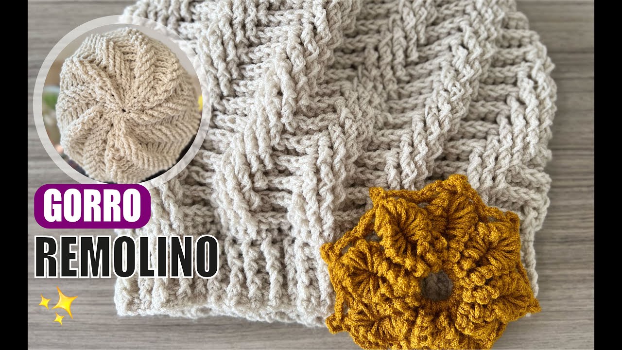 CÓMO TEJER UN GORRO CON FORMA DE REMOLINO EN GANCHO O CROCHET 💛 💛 Yo Tejo con LAURA CEPEDA