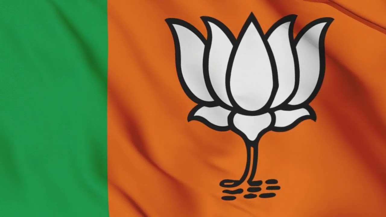 BJP Flag Waving Animation / free stock footage / 3-min loop