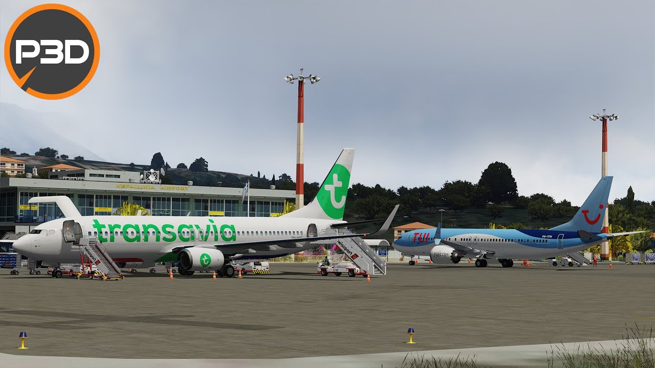 P3Dv5 - PMDG 737 NGXu | Visual approach in Kefalonia, Greece