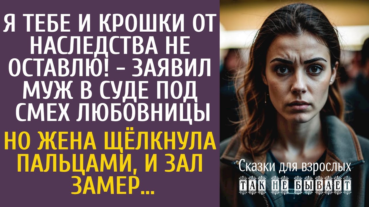 Я тебе и крошки от наследства не оставлю - заявил муж в суде под смех любовницы… Но его ждал сюрприз