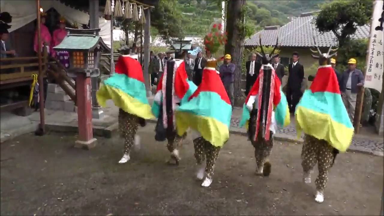 八幡浜市穴井 天満神社秋季大祭 本祭り① 五ツ鹿 神輿 牛鬼