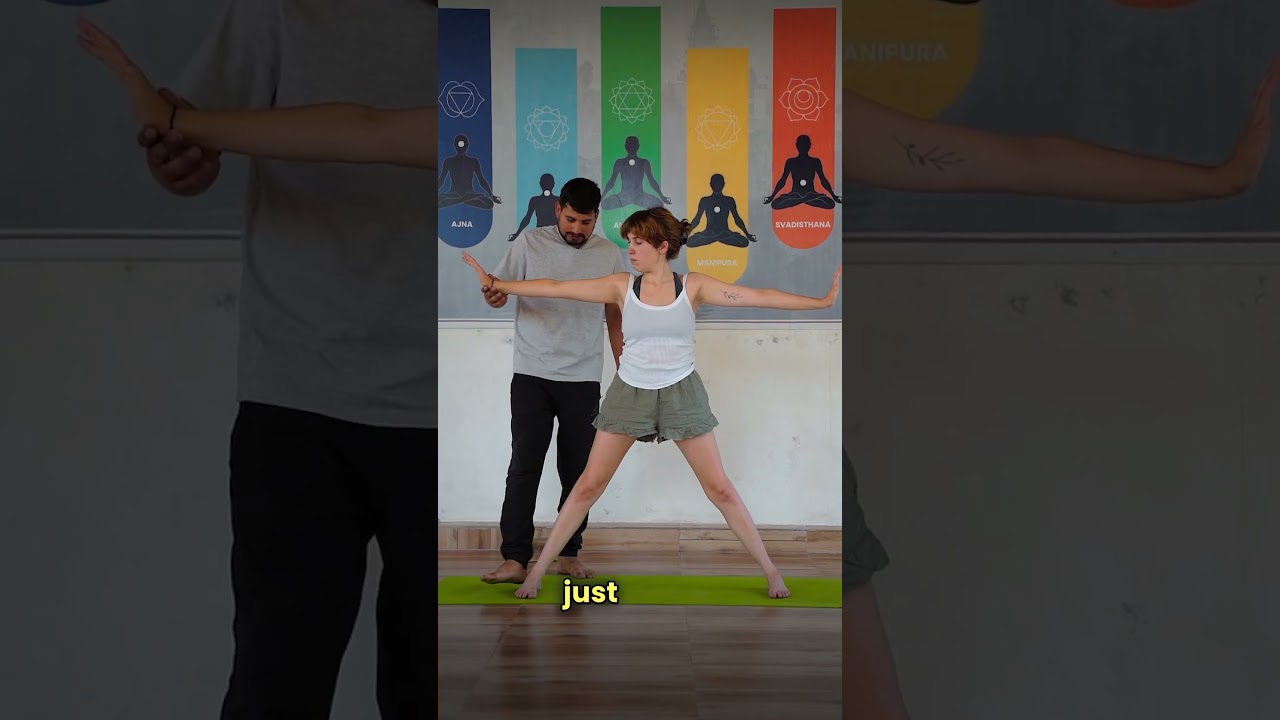 Alignment of Trikonasana (triangle pose) at Rishikesh vinyasa yoga school