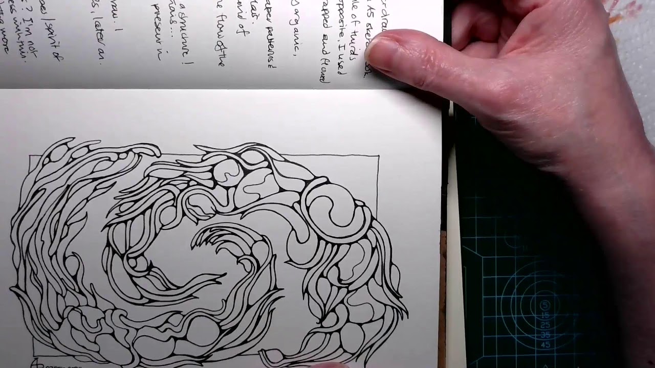 Recent art flip through, chatty catch up and some 'automatic and intuitive' art drawing