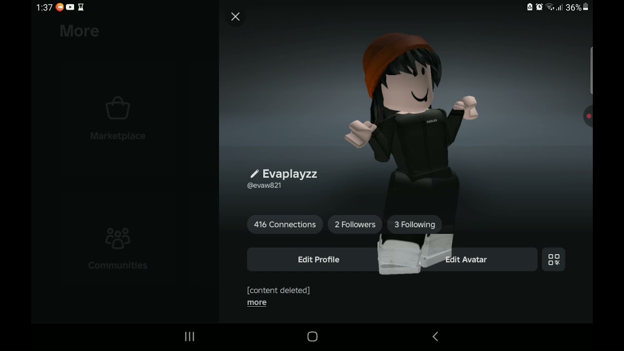 Eva plays Roblox and edit her profile ^^