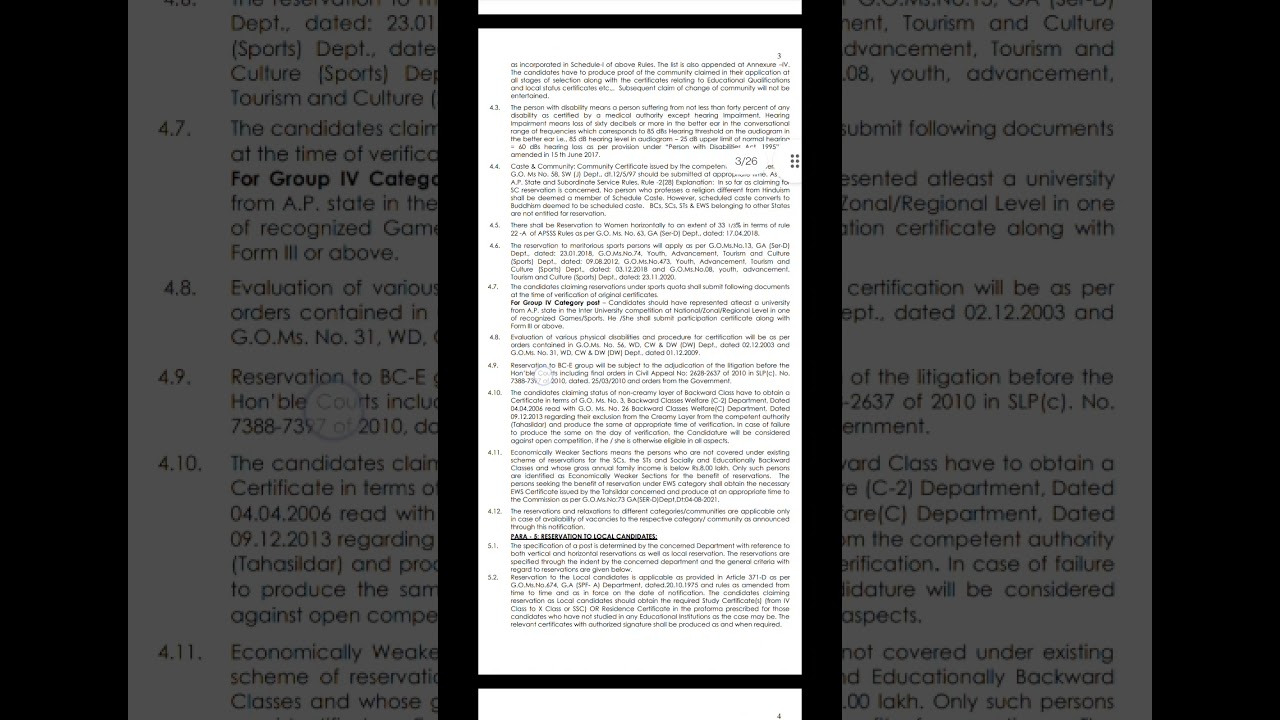 appsc group 4 notification 2021 in Telugu