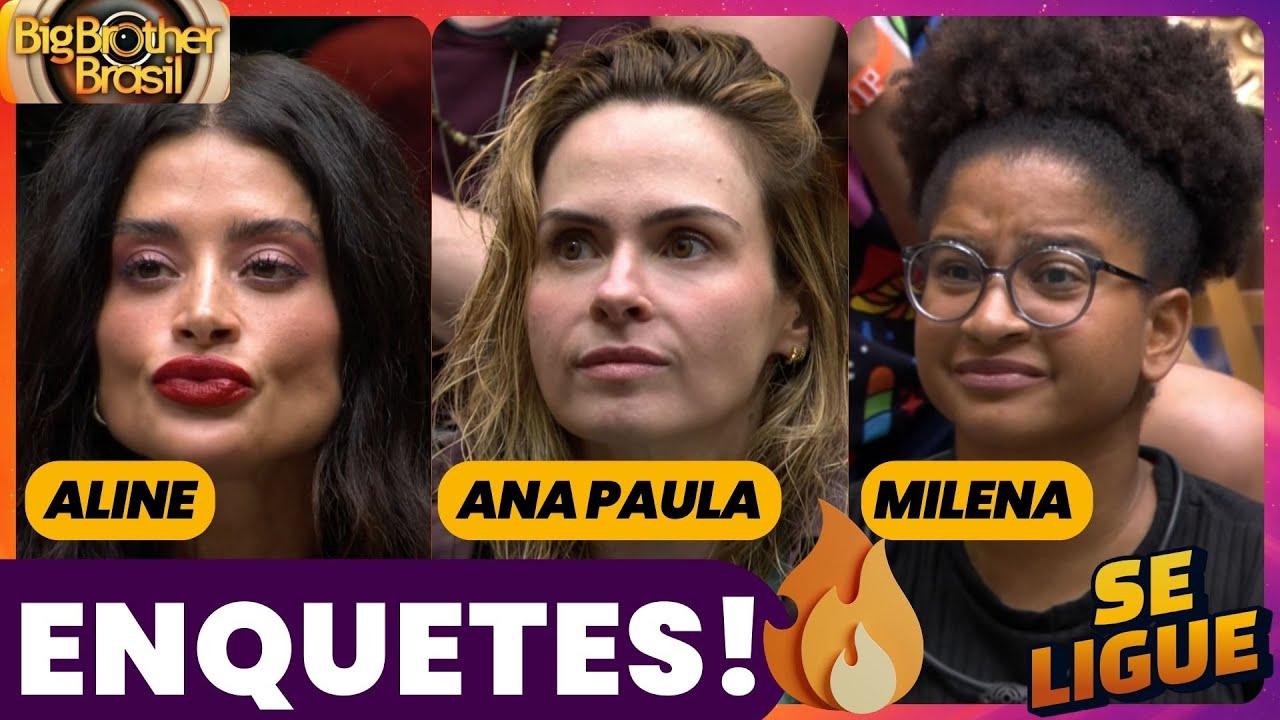 BBB 26 - Parcial das ENQUETES ATUALIZADAS! Aline, Ana Paula ou Milena quem sai nesse Paredão?