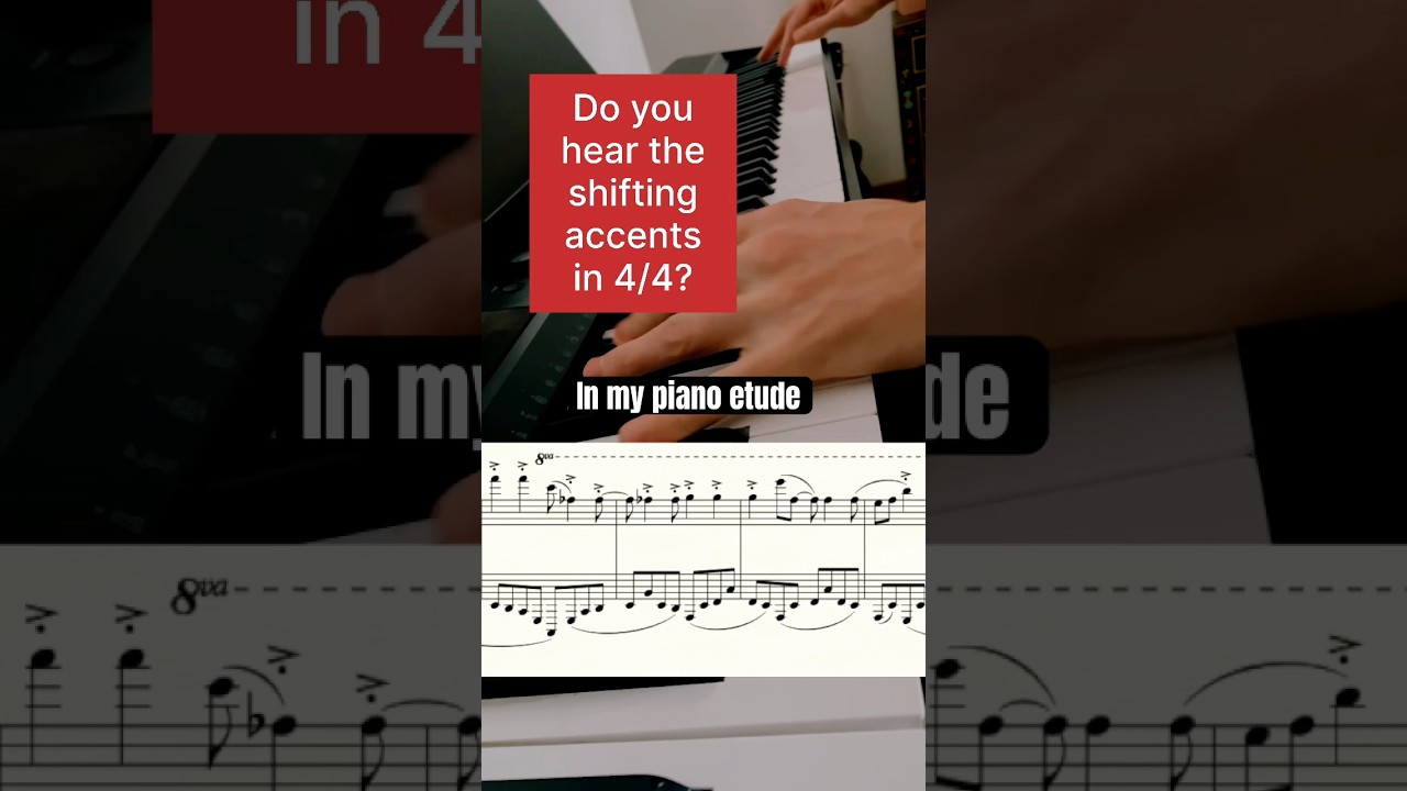My New Piano Etude, the shifting accents in 4/4