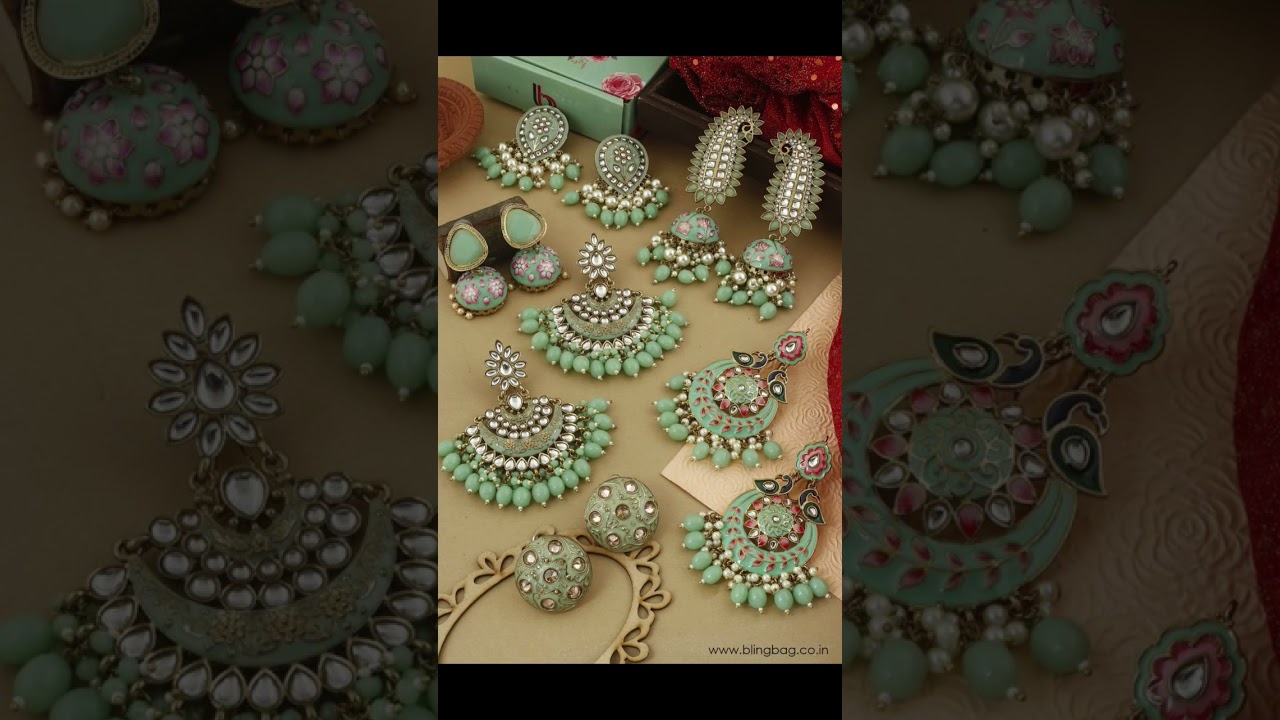 Beautiful And Stylish Green Colour Jhumka And Earrings 💫❤️| #greenlove #trendingonshorts #viral