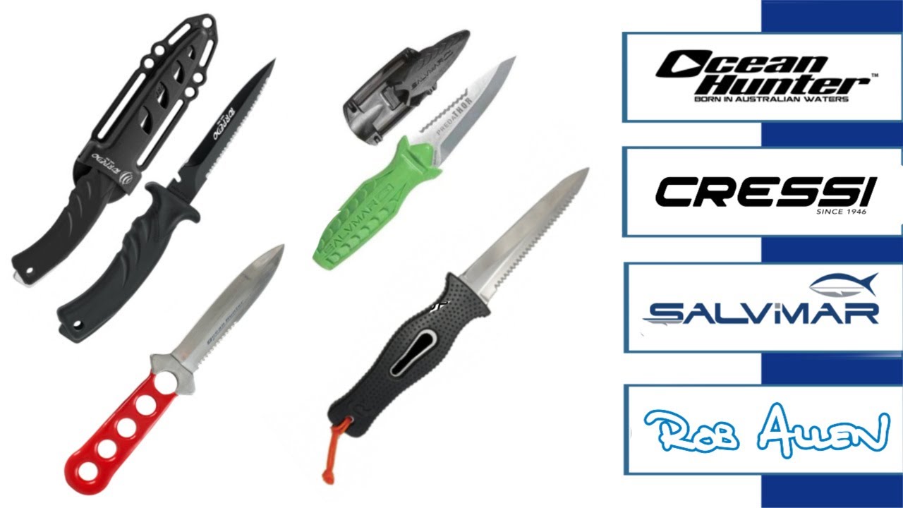 Choose your spearfishing and dive knife   Salvimar Predathor vs Rob Allen X Blade vs Ocean Hunter Re