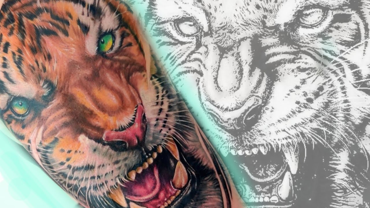 REALISTIC TIGER - TATTOO TIME LAPSE