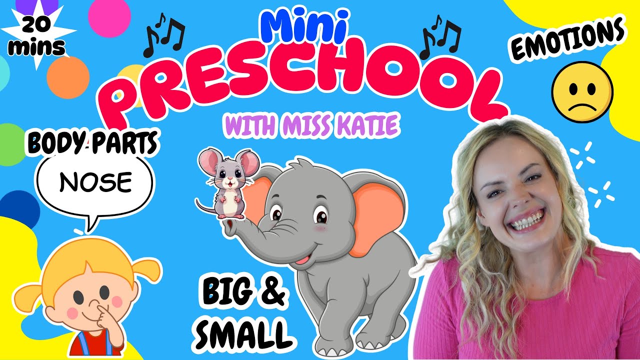 Preschool Learning Video Ep3 Learn Opposites, Body Parts & Emotions + Songs - Toddler Learning Video