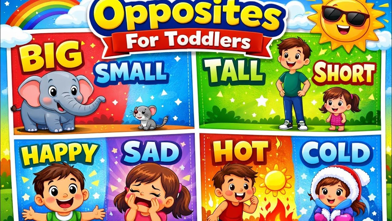 Opposites Song For Toddlers | Learning Big & Small for Kids | Jaz Kiddies