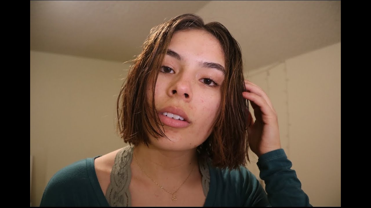 asmr cutting my hair (scissors, water sounds, brushing)
