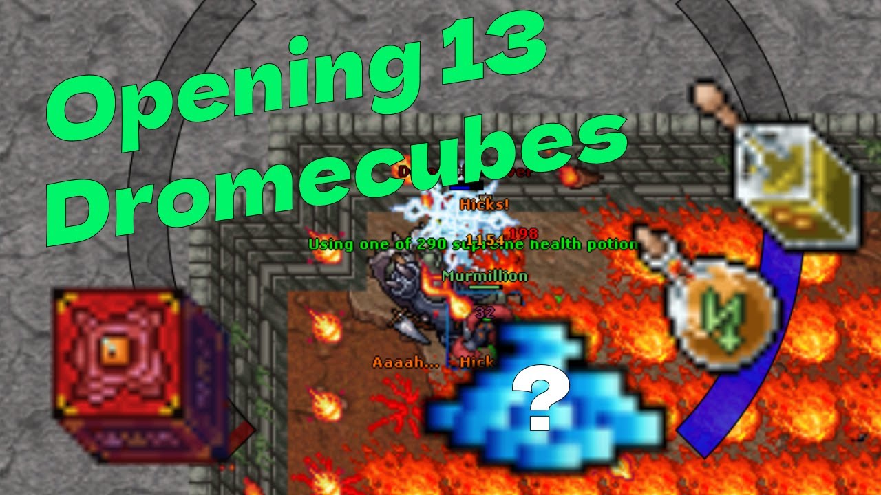 Opening 13 dromecubes | Tibia money making | Never been this lucky