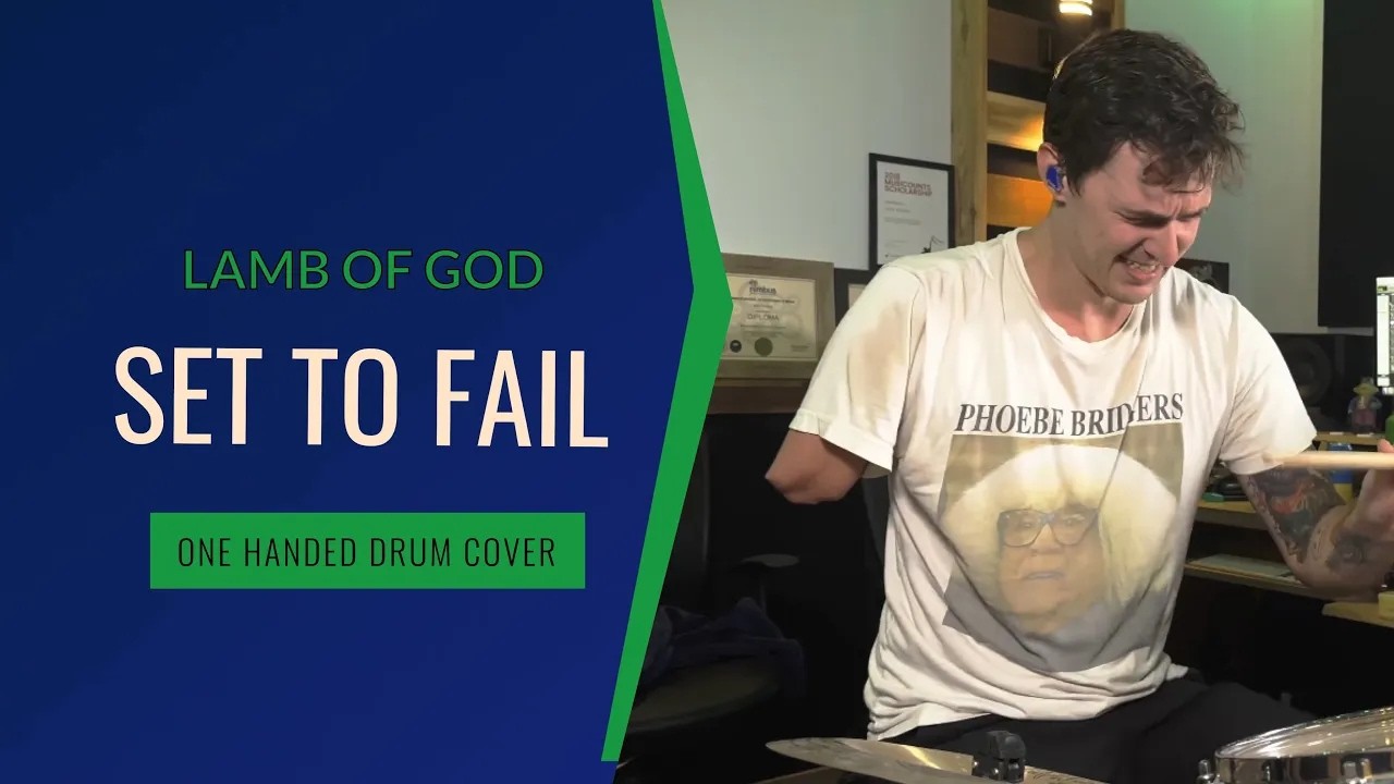 One Arm Drummer Plays 'Set To Fail' (Lamb Of God)