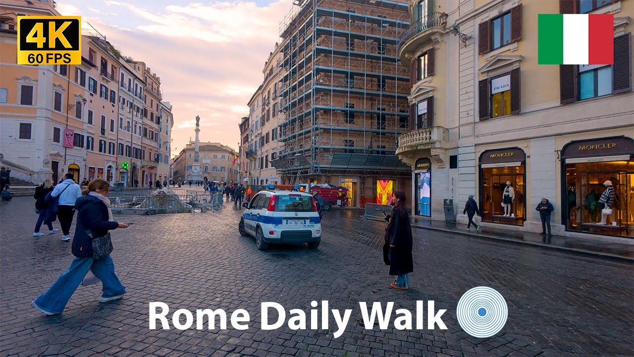 Daily Waking Tour Rome 4K Video