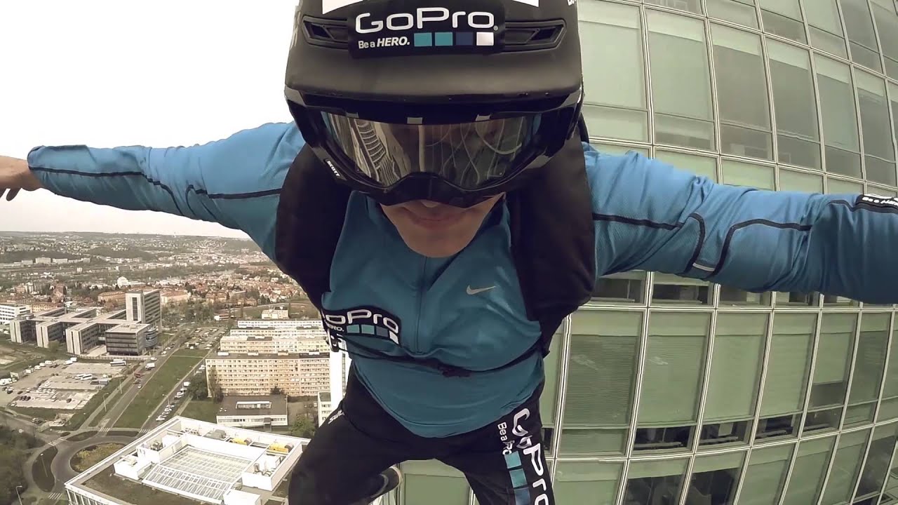 GoPro: City Tower Prague BASE jump