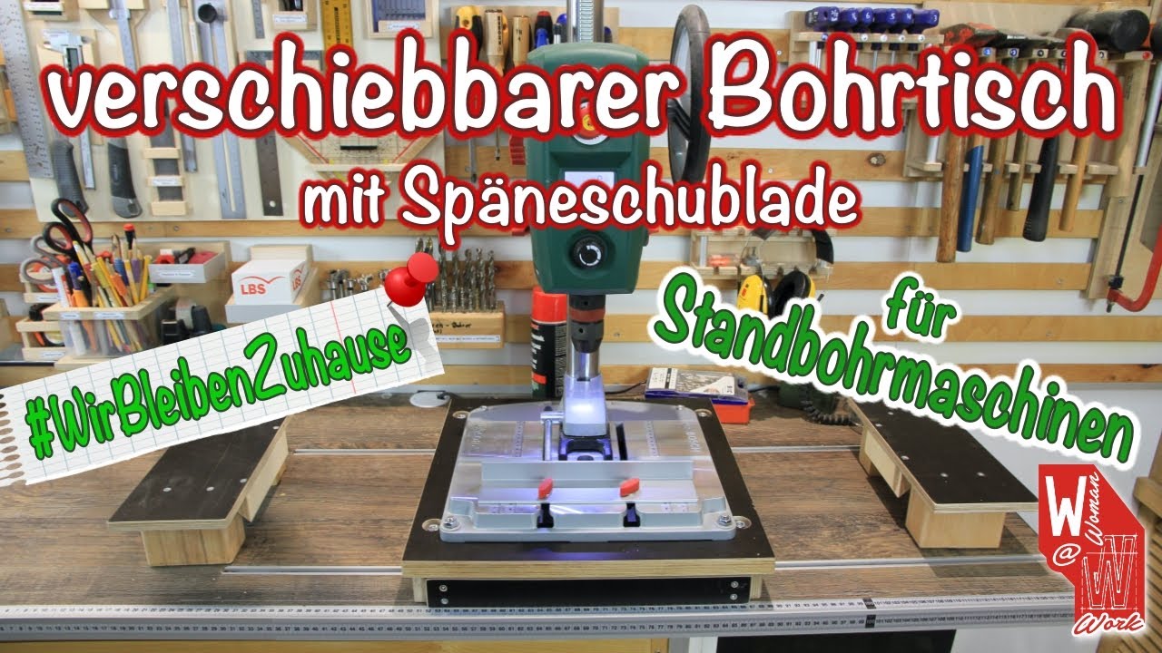Bohrtisch für Standbohrmaschinen zum Verschieben mit Späneauffang