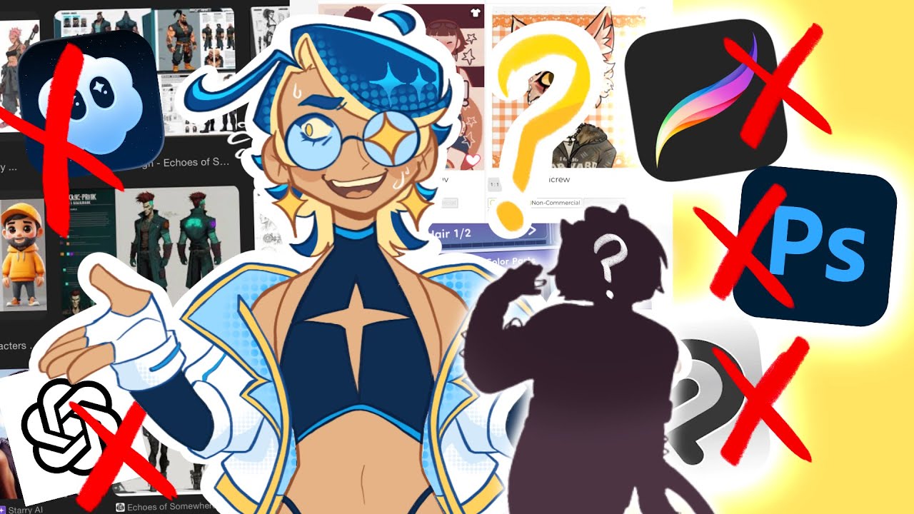 can you make a character design without AI AND drawing??