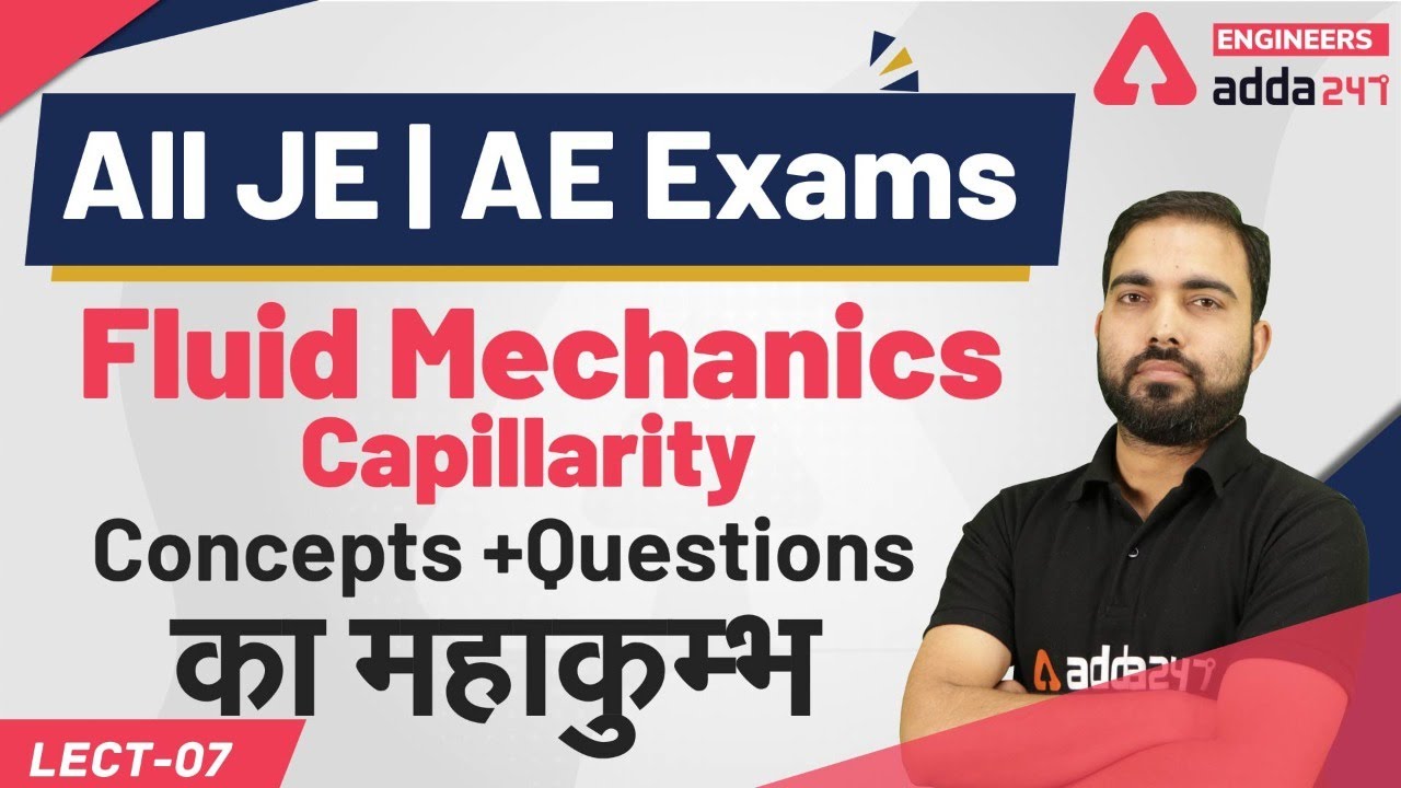 SSC JE 2020 Civil engineering   fluid mechanics online free class on Concept of capillarity   Lect-7
