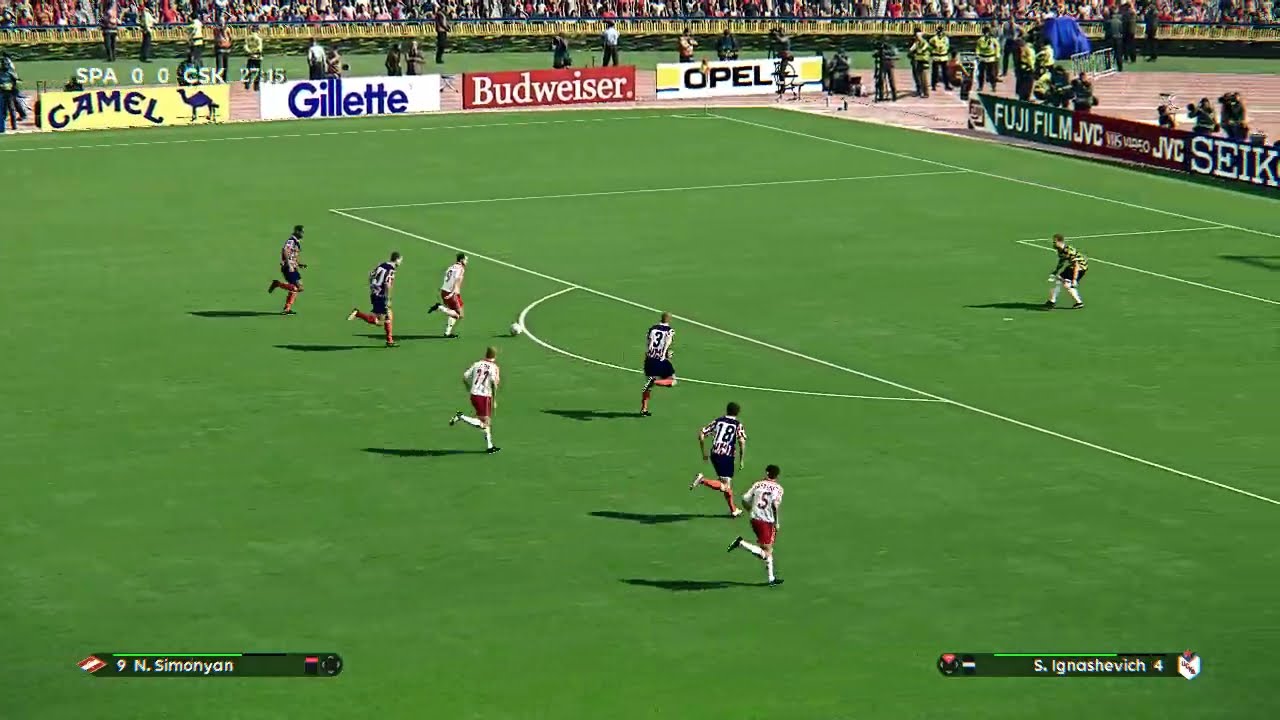 Гол Никиты Симоняна: PES-21 classic patch, матч легенд Спартака и ЦСКА CPU vs CPU